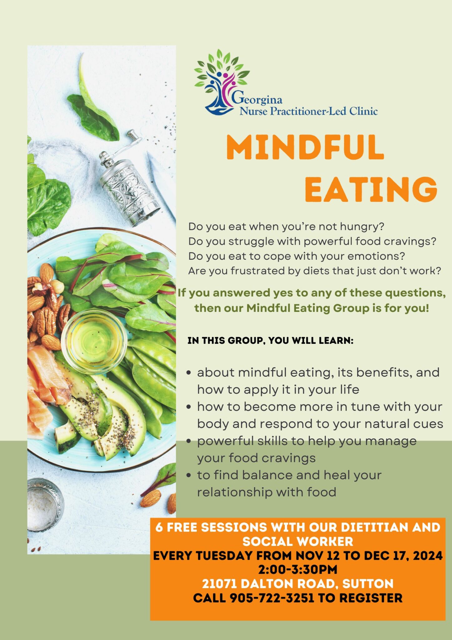 Self Eating Program Mindful Eating Group Program – Georgina Nurse Practitioner-Led Clinic